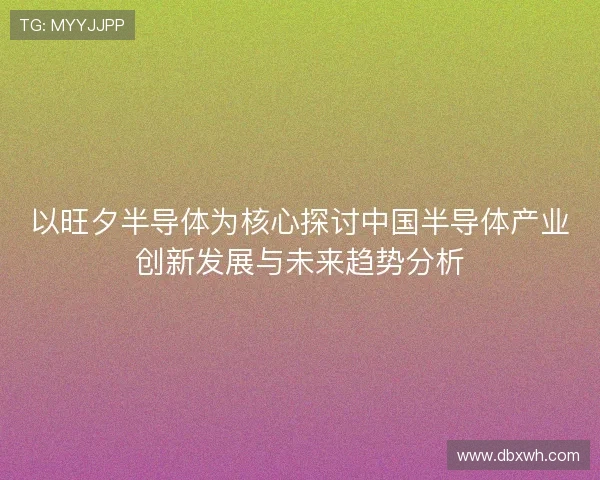 以旺夕半导体为核心探讨中国半导体产业创新发展与未来趋势分析